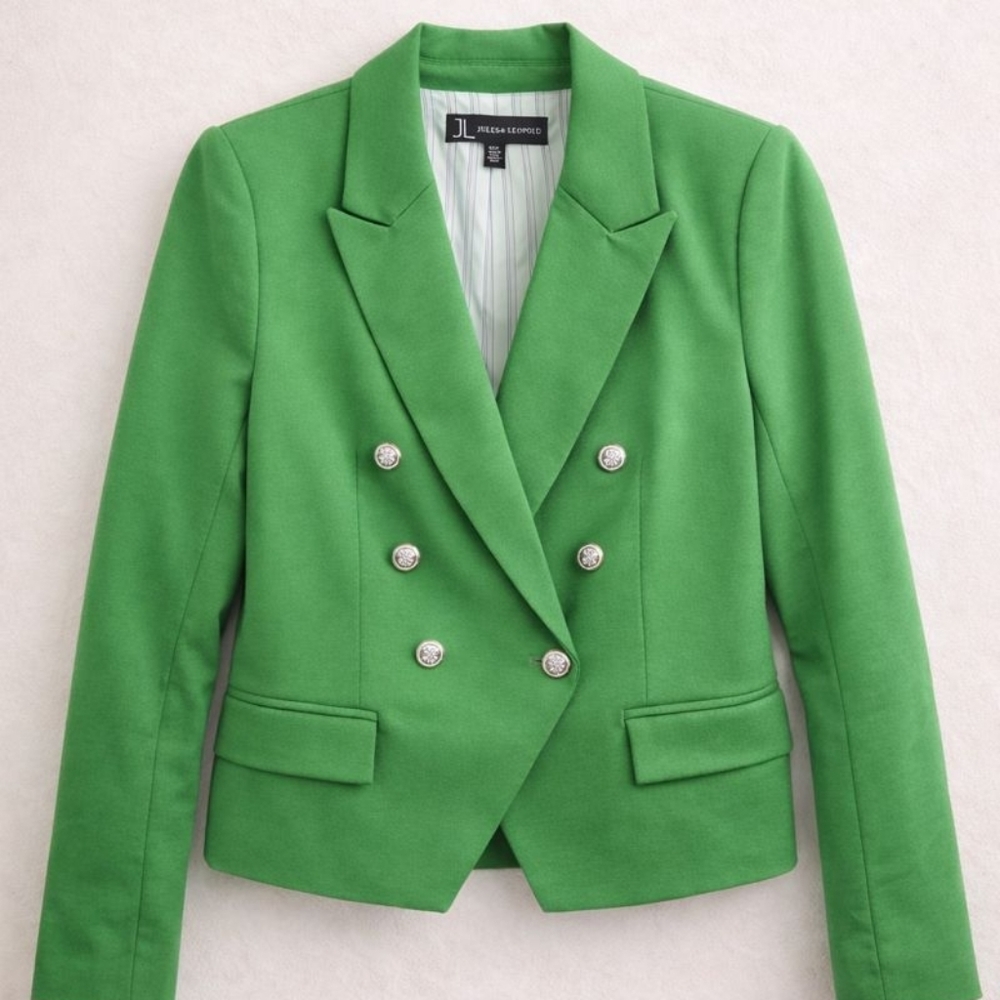 Jules & Leopold Green Blazer Silver Buttons Size M - Picture 7 of 7
